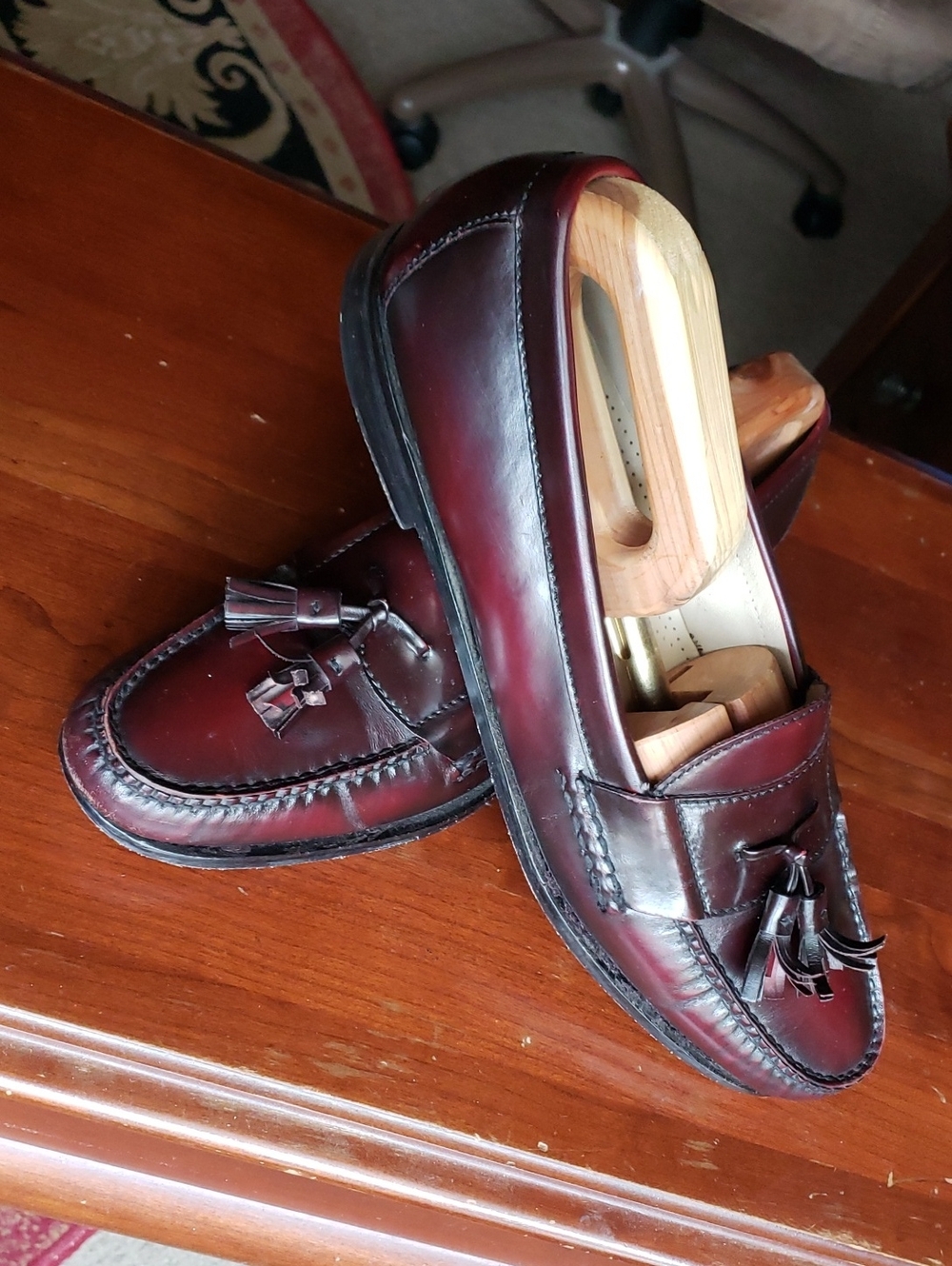 Cole Haan Cherry Tassel Leather Loafers